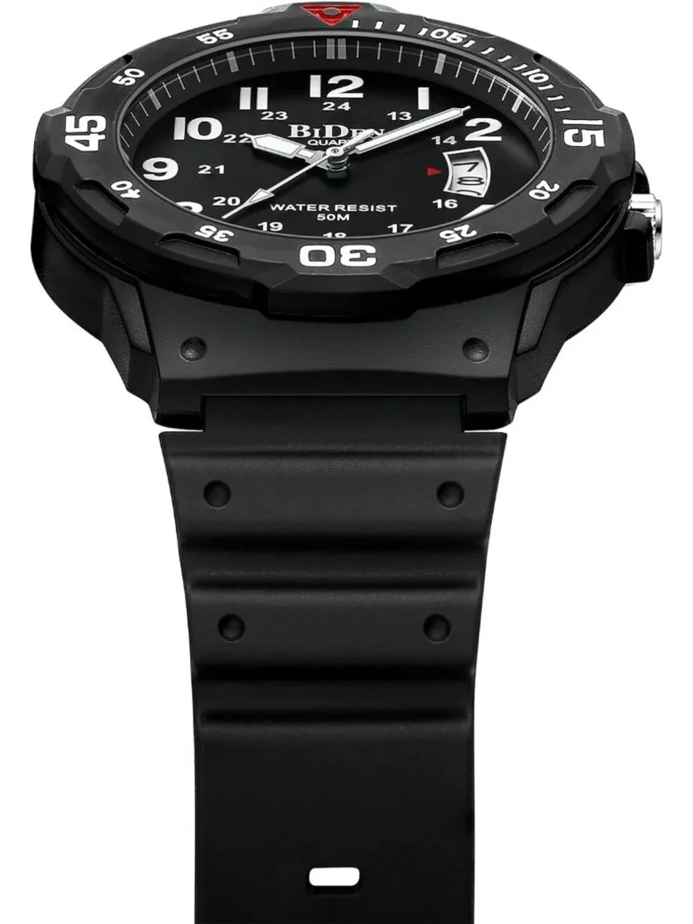 Men's Black Buckle Crosshair Analog Quartz Waterproof Luminous Wrist Round Watch